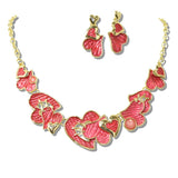 113477, LAYERED ENAMEL HEART NECKLACE