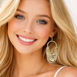 113479, MULTI STRAND ARCH FRINGE EARRINGS