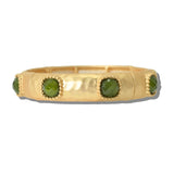 113482, HAMMERED METAL FACETED GEMSTONE AND PEARL STRETCH BRACELET