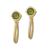 113484, FACETED GEMSTONE AND PEARL RING DROP EARRINGS