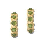 113485, FACETED GEMSTONE AND PEARL STATION HOOP EARRINGS