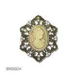 113489, FILIGREE CAMEO PROFILE BROOCH PIN