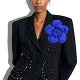 113493, OVERSIZED FABRIC FLORAL ROSETTE BROOCH AND HAIRCLIP
