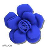 113493, OVERSIZED FABRIC FLORAL ROSETTE BROOCH AND HAIRCLIP