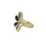 113512, 14K GOLD PLATED FLOWER BLOSSOM RING