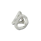 113513, 14K GOLD PLATED CZ ADJUSTABLE ABSTRACT BUTTERFLY RING