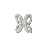 113513, 14K GOLD PLATED CZ ADJUSTABLE ABSTRACT BUTTERFLY RING
