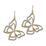 113517, HAMMERED OPENWORK LAYERED BUTTERFLY DROP EARRINGS