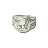 113532, CUSHION CUT CRYSTAL BEZEL SET CABLE STRETCH RING