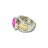 113532, CUSHION CUT CRYSTAL BEZEL SET CABLE STRETCH RING