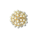 113533, PEARL AND CRYSTAL CLUSTER STRETCH RING