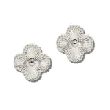 113537, SUNBURST TEXTURED CLOVER STUD EARRINGS