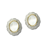 113539, 14K GOLD PLATED OVAL HALO STUD EARRINGS