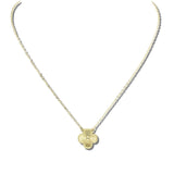 113546, SUNBURST TEXTURED CLOVER PENDANT NECKLACE