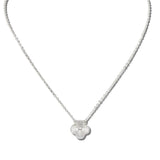 113546, SUNBURST TEXTURED CLOVER PENDANT NECKLACE