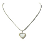 113549, 14K GOLD PLATED DOTTED TEXTURE HEART PENDANT NECKLACE