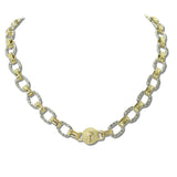 113551, 14K GOLD PLATED TWO TONE CABLE LINK WITH BALL CLASP NECKLACE