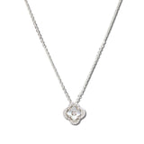 113561, MOTHER OF PEARL AND PAVE CZ CLOVER PENDANT NECKLACE