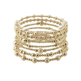 113564, MULTI LAYERED TEXTURED BEADED STRETCH BRACELET