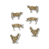 113589, 3 PAIR WESTERN FARM ANIMAL FILIGREE STUD EARRINGS SET