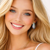 113602, WESTERN COTTON CANDY STONE TEARDROP STUD EARRINGS