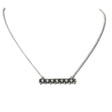 113628, WESTERN BEADED DOT HORIZONTAL BAR PENDANT NECKLACE