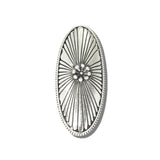 113636, WESTERN ANTIQUED METAL ELONGATED OVAL SUNBURST CONCHO CUFF RING