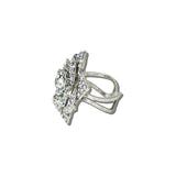 113637, WESTERN VINTAGE SPARKLING AB CRYSTAL PAVE FLORAL CUFF RING