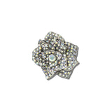 113637, WESTERN VINTAGE SPARKLING AB CRYSTAL PAVE FLORAL CUFF RING