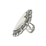 113642, WESTERN EMBOSSED HEART STAMPED BORDER CONCHO CUFF RING