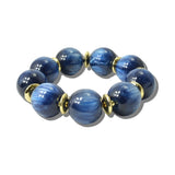 113663, CHUNKY MARBLEIZED ROUND BEAD STRETCH BRACELET
