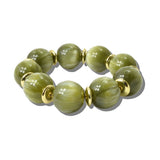 113663, CHUNKY MARBLEIZED ROUND BEAD STRETCH BRACELET