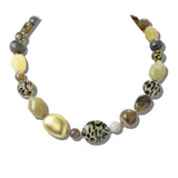 113666, LEOPARD PRINT AND METALLIC ACCENT STATEMENT NECKLACE