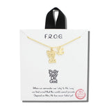 113684, FROG FULLEY RELY ON GOD PENDANT NECKLACE