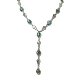 113719, WESTERN TURQUOISE MARBLED STONE ARROWHEAD LINK Y NECKLACE