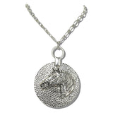 113720, WESTERN HORSE HEAD MEDALLION PENDANT NECKLACE