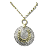 113721, WESTERN HORSESHOE MEDALLION PENDANT NECKLACE