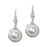 113723, PEARL CABOCHON EMBELLISHED LINK DROP EARRINGS