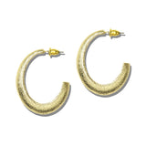 113727, HAMMERED TEXTURED TAPERED C-HOOP EARRINGS