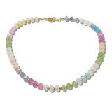 113731, MIXED GEMSTONE BEADED RONDELLE STRAND NECKLACE