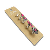 113759, WESTERN FLORAL CONCHO AND TURQUOISE 5 PIECE STATEMENT RING SET