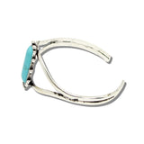 113763, WESTERN RECTAUNGULAR TURQUOISE OPEN CUFF BRACELET