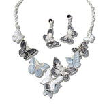 113767, ENAMEL BUTTERFLY STATEMENT NECKLACE