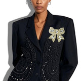 113798, PAVE CRYSTAL EMBELLISHED RIBBON BOW BROOCH