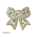 113798, PAVE CRYSTAL EMBELLISHED RIBBON BOW BROOCH
