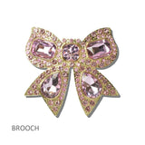 113798, PAVE CRYSTAL EMBELLISHED RIBBON BOW BROOCH