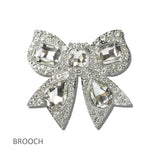 113798, PAVE CRYSTAL EMBELLISHED RIBBON BOW BROOCH