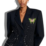 113802, SORORITY PAVE CRYSTAL EMBELLISHED BUTTERFLY BROOCH