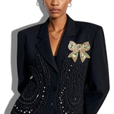 113803, SORORITY PAVE CRYSTAL EMBELLISHED RIBBON BOW BROOCH