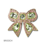 113803, SORORITY PAVE CRYSTAL EMBELLISHED RIBBON BOW BROOCH